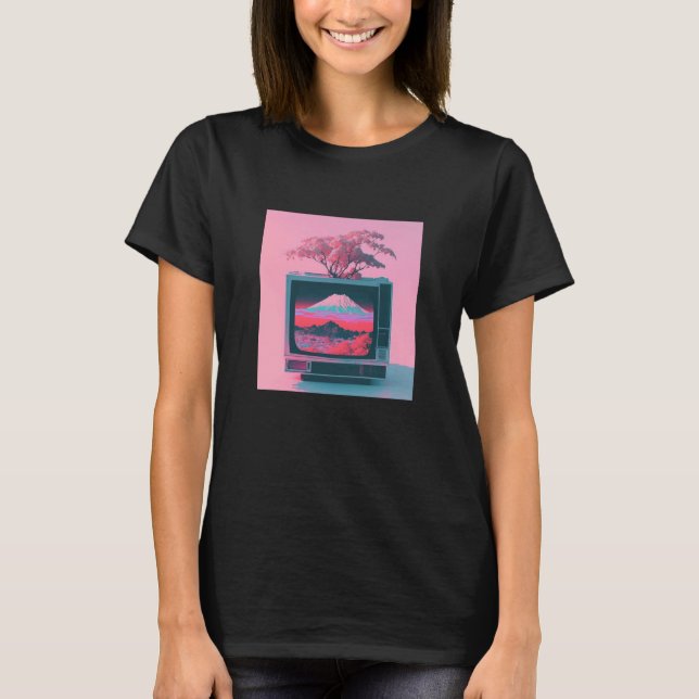 T-shirt Vaperwave Aesthetic Glitch Retrowave Synthwave  4 (Devant)