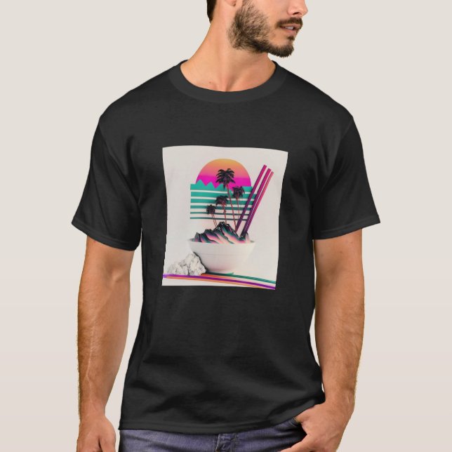 T-shirt Vaperwave Aesthétique Glitch Retrowave Synthwave 1 (Devant)