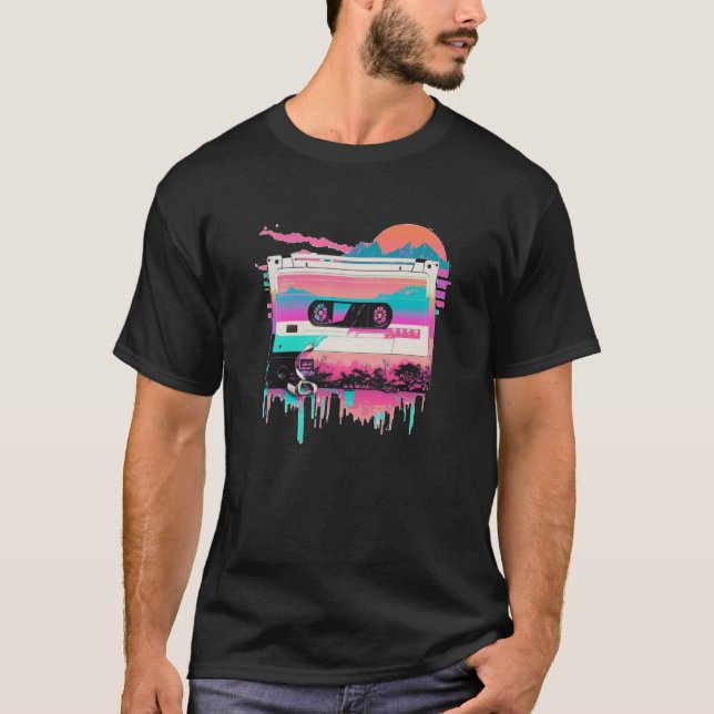 T-shirt Vaperwave - Bande de bande de ruban esthétique (Devant)