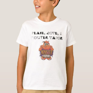 T-shirt vapeur de monstre, PAIX, AMOUR, et VAPEUR de