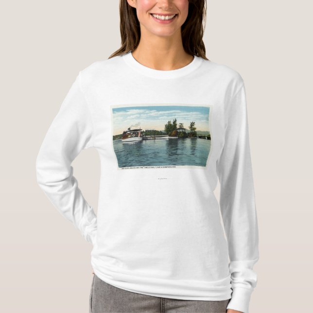T-shirt Vapeur d'Oncle Sam à l'atterrissage d'île de (Devant)