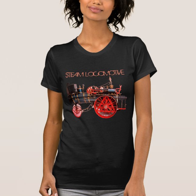T-shirt VAPEUR VINTAGE rouge-noir (Devant)
