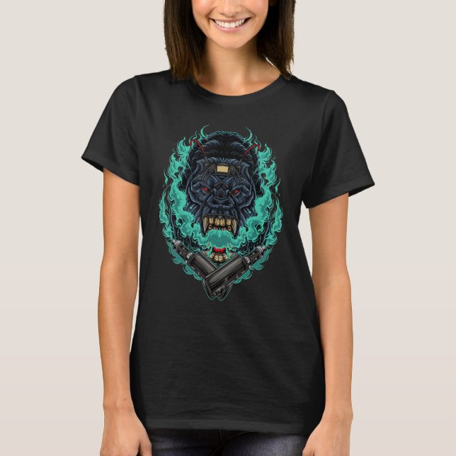 T-shirt Vaping Gorilla Humour tendance Nice Cute Awesome (Devant)