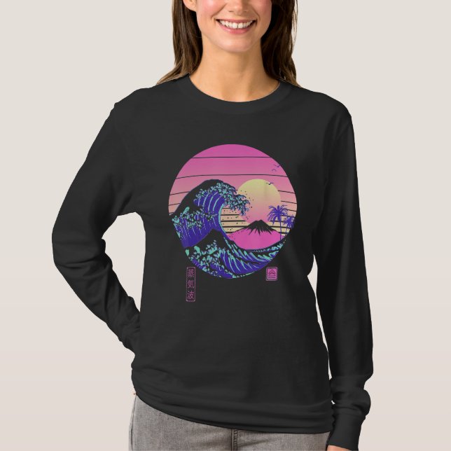 T-shirt Vaporwave Aesthetic Wave Off Kanagawa Japanese Ret (Devant)