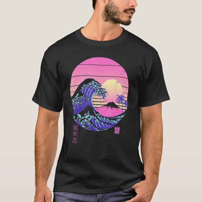 T-shirt Vaporwave Aesthetic Wave Off Kanagawa Japanese Ret (Devant)