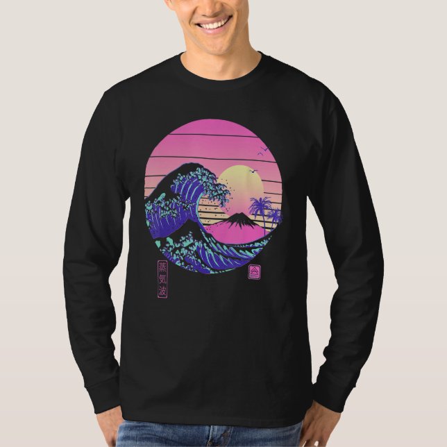 T-shirt Vaporwave Aesthetic Wave Off Kanagawa Japanese Ret (Devant)