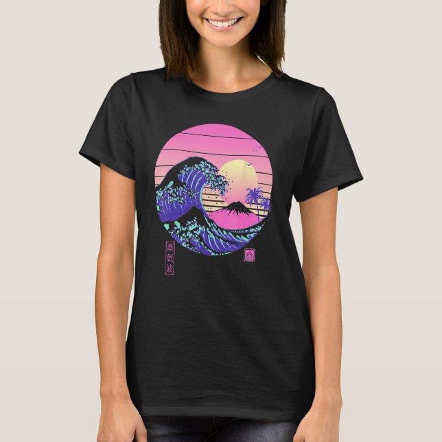 T-shirt Vaporwave Aesthetic Wave Off Kanagawa Japanese Ret (Devant)
