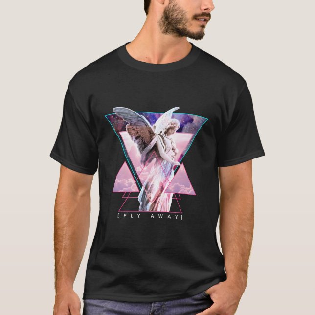 T-shirt Vaporwave Angel Statue Ailes Voler Aesthétique (Devant)