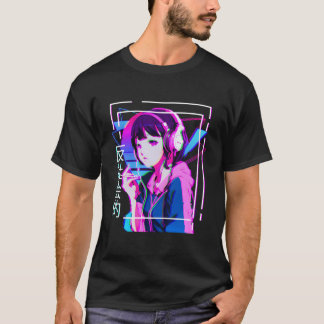 T-shirt Vaporwave Anime Girl Japonaise Indie Alt esthétiqu