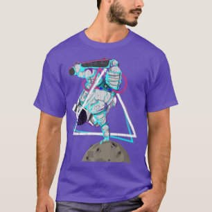 T-shirt Vaporwave Art Skateboard Moon Landing Synthwave