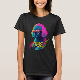 T-shirt Vaporwave Bichon Frise Maman Futuriste Bichon Fris
