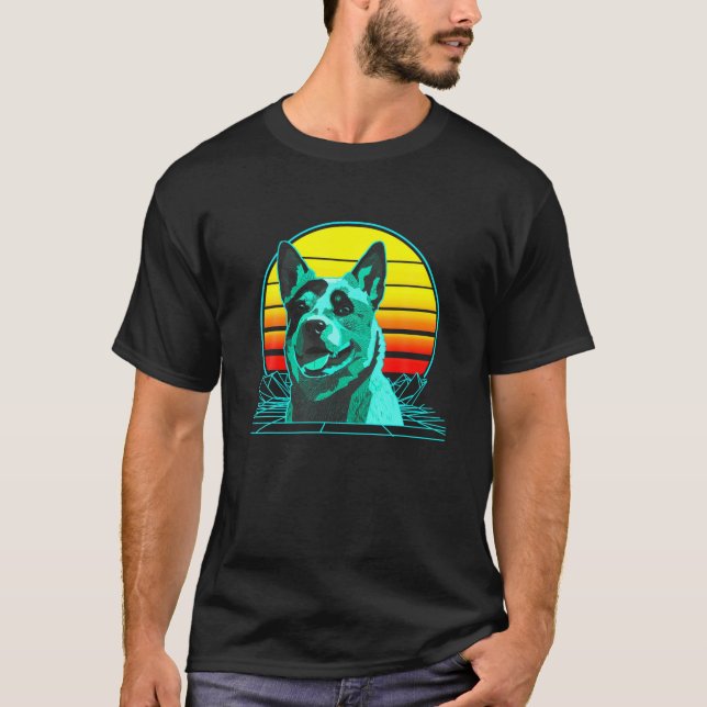T-shirt Vaporwave bleu vintage (Devant)