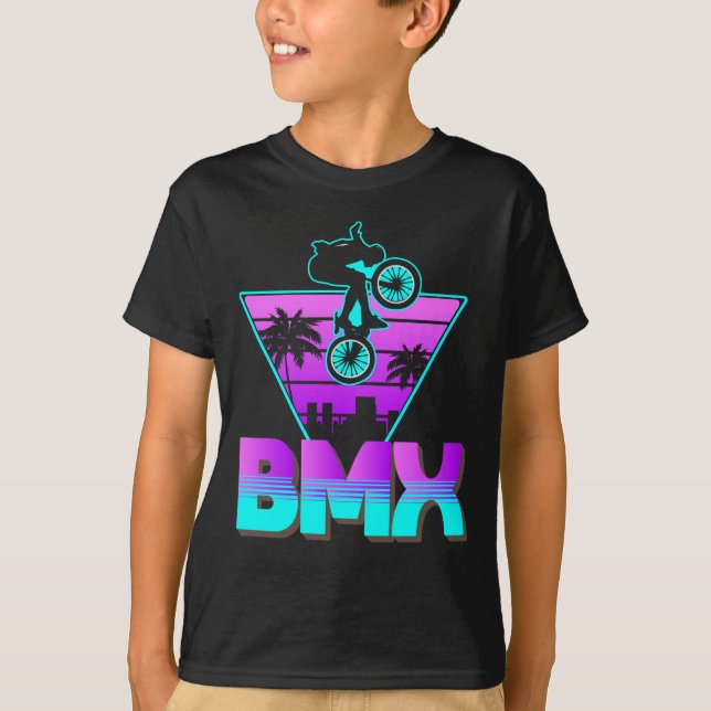 T-shirt Vaporwave BMX Bike Boys (Devant)