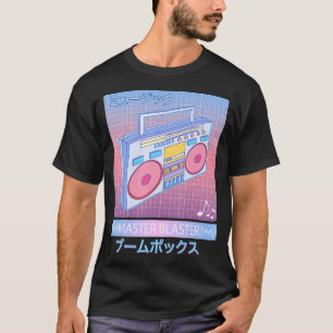 T-shirt Vaporwave Boom Box Retro 80s Tape Player Japonais