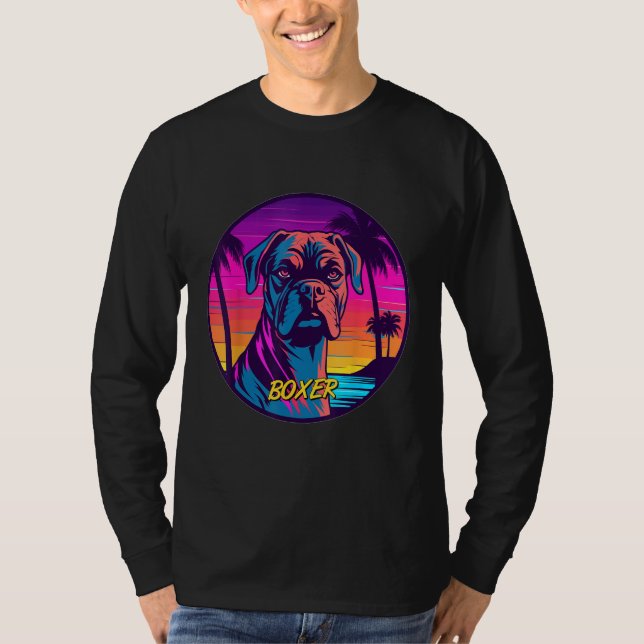 T-shirt Vaporwave Boxer Retro Futuristic Boxer (Devant)