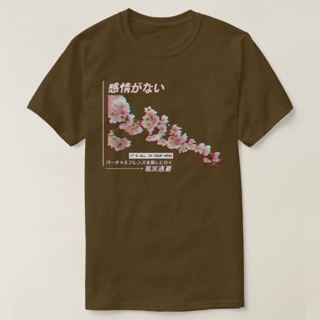 T-shirt Vaporwave esthétique CherryBlossom, Glitch Japan A (Design devant)