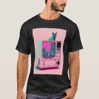 Vaporwave Esthétique Glitch Chat Retrowave Synthwa