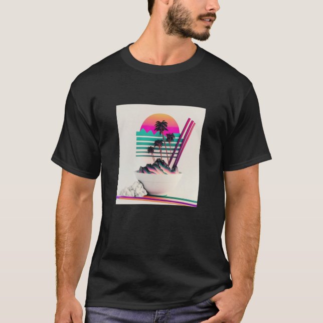 T-shirt Vaporwave Esthétique Glitch Rétrowave Synthwave  1 (Devant)