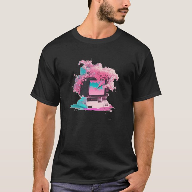 T-shirt Vaporwave Esthétique Glitch Retrowave Synthwave  5 (Devant)