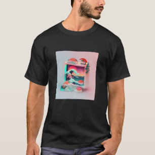 T-shirt Vaporwave Esthétique Glitch Sushi Rétrowave Synthw