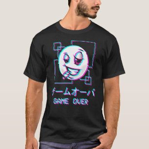 T-shirt Vaporwave esthétique Happy Face Jeu japonais