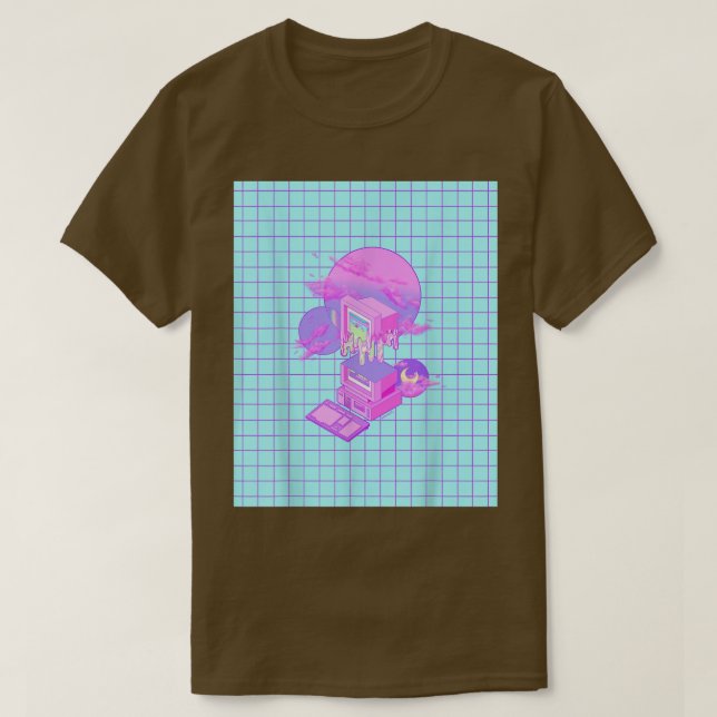 T-shirt Vaporwave esthétique Lofi Outrun Synthwave 80s Rét (Design devant)