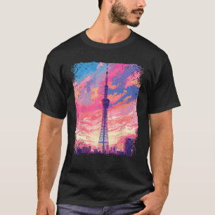T-shirt Vaporwave esthétique Skytree Tokyo Japon Japonais
