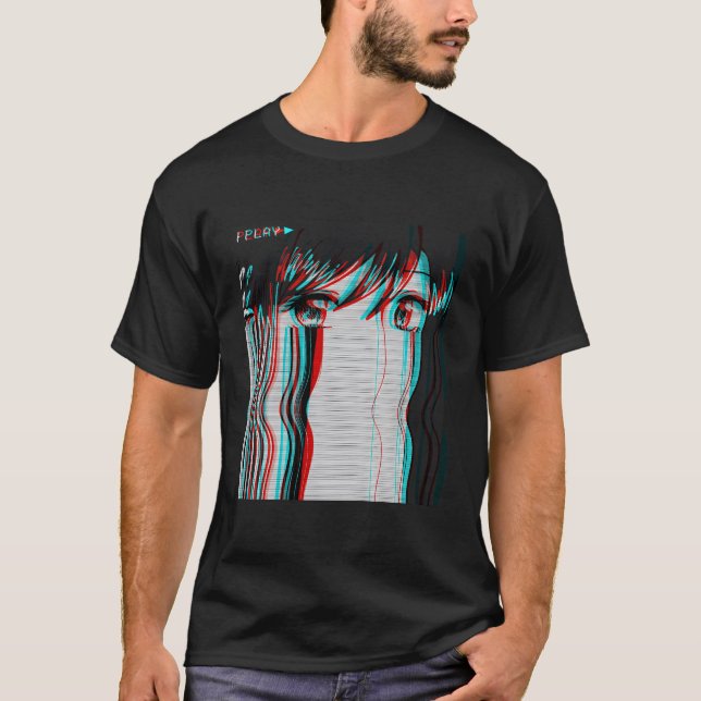 T-shirt Vaporwave esthétique triste Anime E E Harajuku (Devant)
