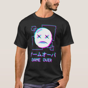 T-shirt Vaporwave Esthétique Triste Visage Japonais Jeu Su