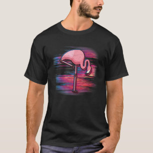 T-shirt Vaporwave Flamant rose de bruit brillant