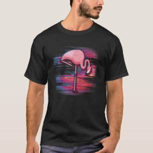 T-shirt Vaporwave Flamant rose de bruit brillant