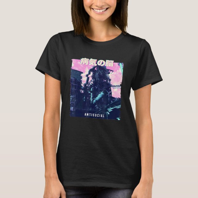 T-shirt Vaporwave Glitch esthétique 80s Machine rétro (Devant)