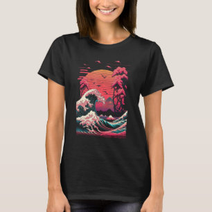 T-shirt Vaporwave Glitch esthétique Grande vague de Kanaga