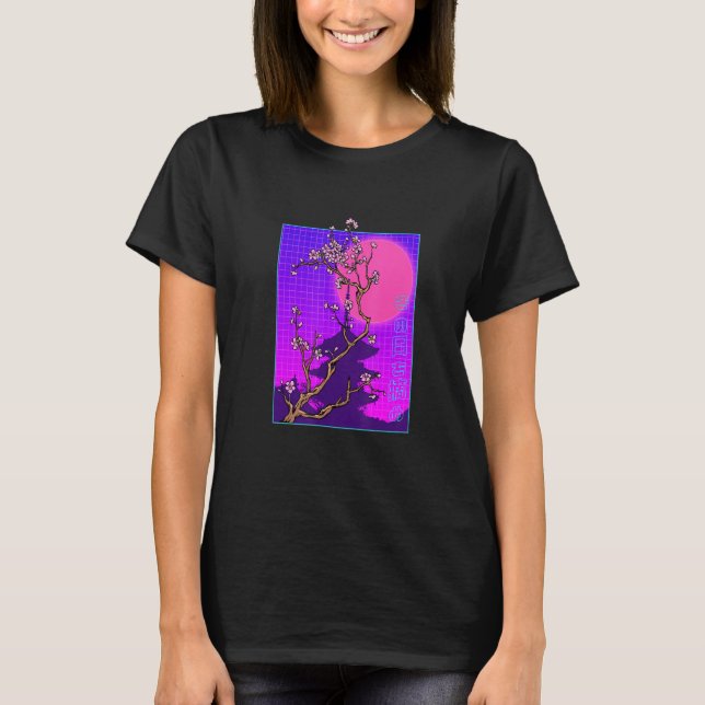 T-shirt Vaporwave Japanese Cherry Blossom Japan Sakura Flo (Devant)