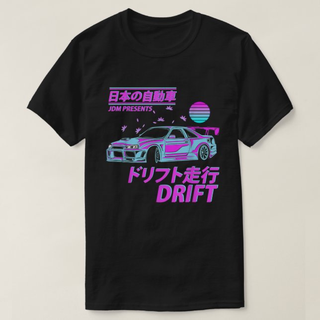 T-shirt Vaporwave Japon Jdm Voiture Conduite Pour Moteur R (Design devant)