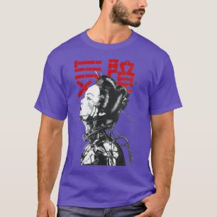 T-shirt Vaporwave japonais Cyberpunk Geisha Esthétique Urb