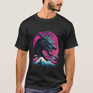 T-shirt Vaporwave japonais Tokyo Dragon Asiatique Retro 80