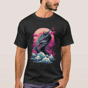 T-shirt Vaporwave japonais Tokyo Dragon Asiatique Retro 80