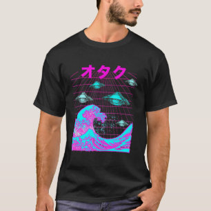 T-shirt Vaporwave Japonaise Vague Rétro Ufo Vaporwave Otak