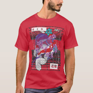 T-shirt Vaporwave Koi Fish Japon Sakura Carpe de sélection