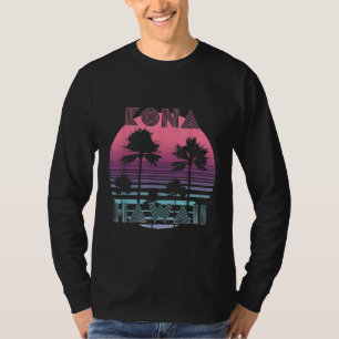 T-shirt Vaporwave Kona Hawaii Coucher de soleil Soleil Sur