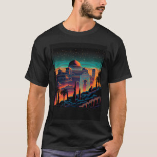 T-shirt Vaporwave L'Alhambra Grenade Espagne Rétro 80s