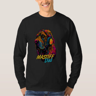 T-shirt Vaporwave Mastiff Anglais Papa Futuriste Anglais M