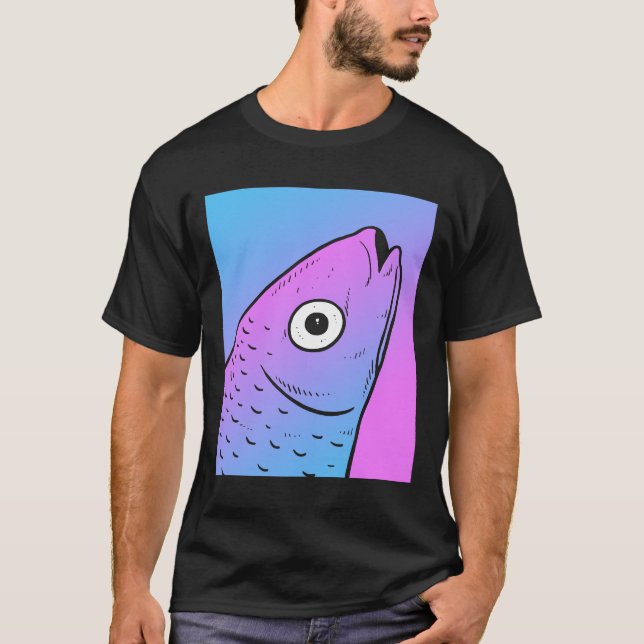T-shirt Vaporwave Mullet Esthétique Pastel Goth Fish (Devant)