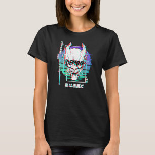 T-shirt Vaporwave Oni Masque japonais Démon Glitch Harajuk