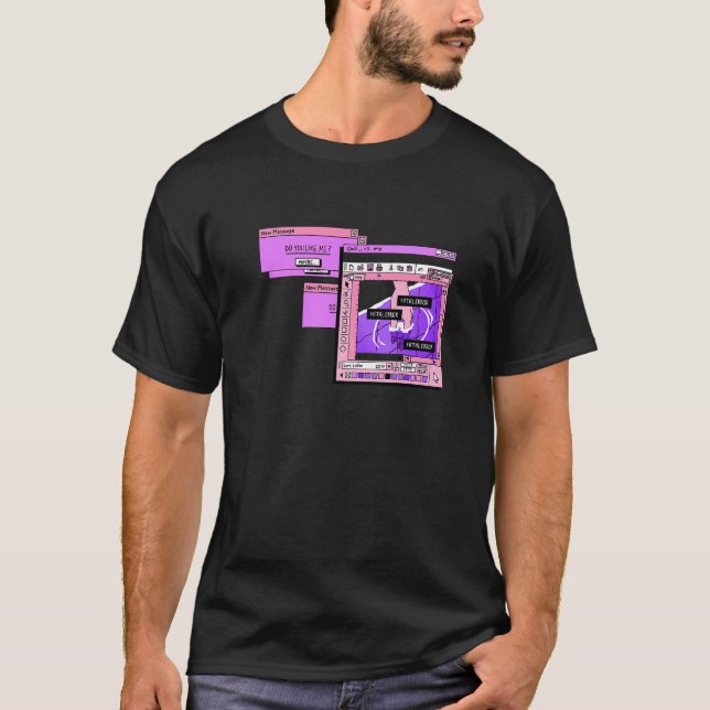 T-shirt Vaporwave PC esthétique triste illustration (Devant)