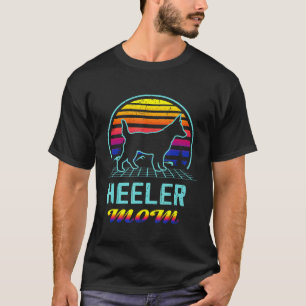 T-shirt Vaporwave Red Blue Heeler Maman Australian Cattle