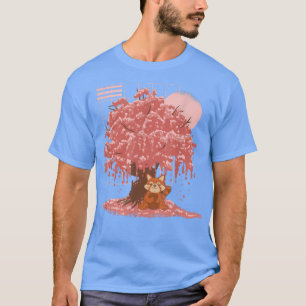 T-shirt Vaporwave Red Panda et Sakura Japanese Cherry Blo