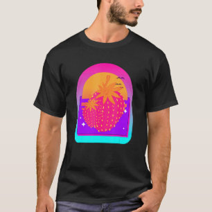 T-shirt Vaporwave rétro 90s Rouge Berry Summer Fruit Straw