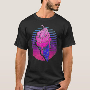 T-shirt Vaporwave Rétro Crème glacée Cone Synthwave Été Ic
